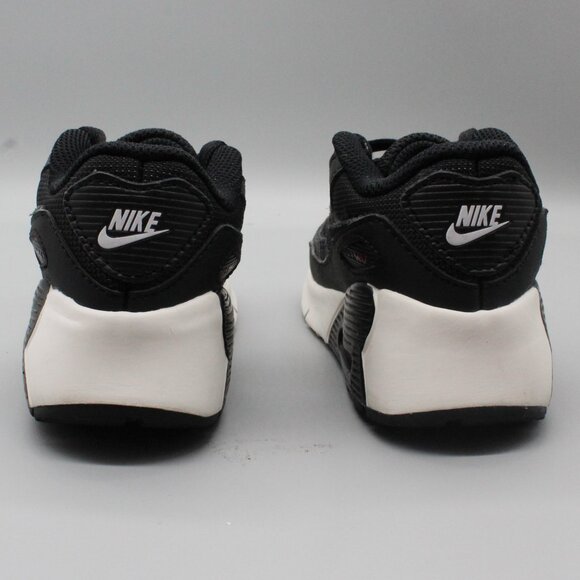 Nike Air Max 90 Kids Size 10C Black White Red Sneakers - Picture 7 of 8